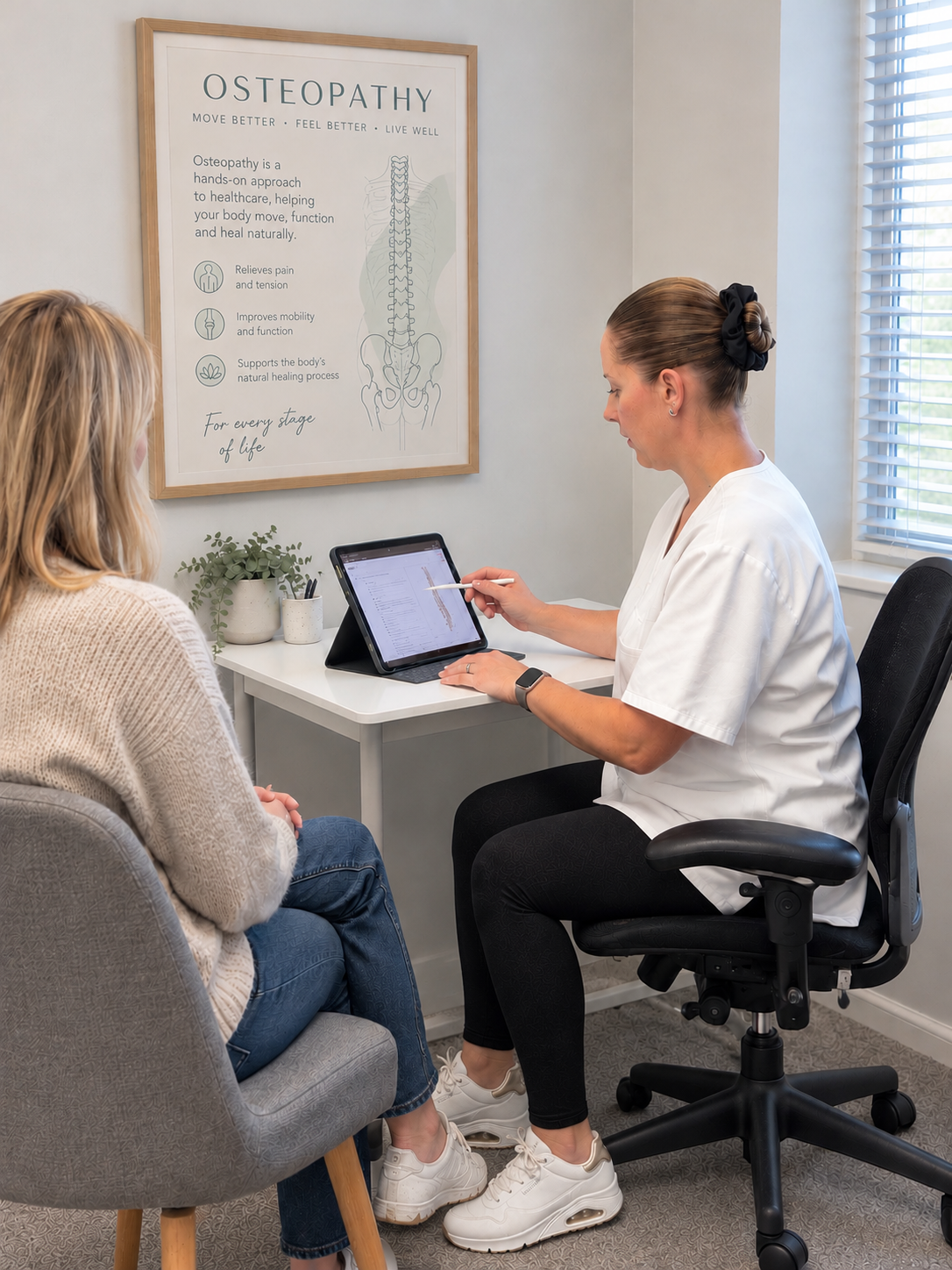 Osteopathy consultation at CJS Therapy